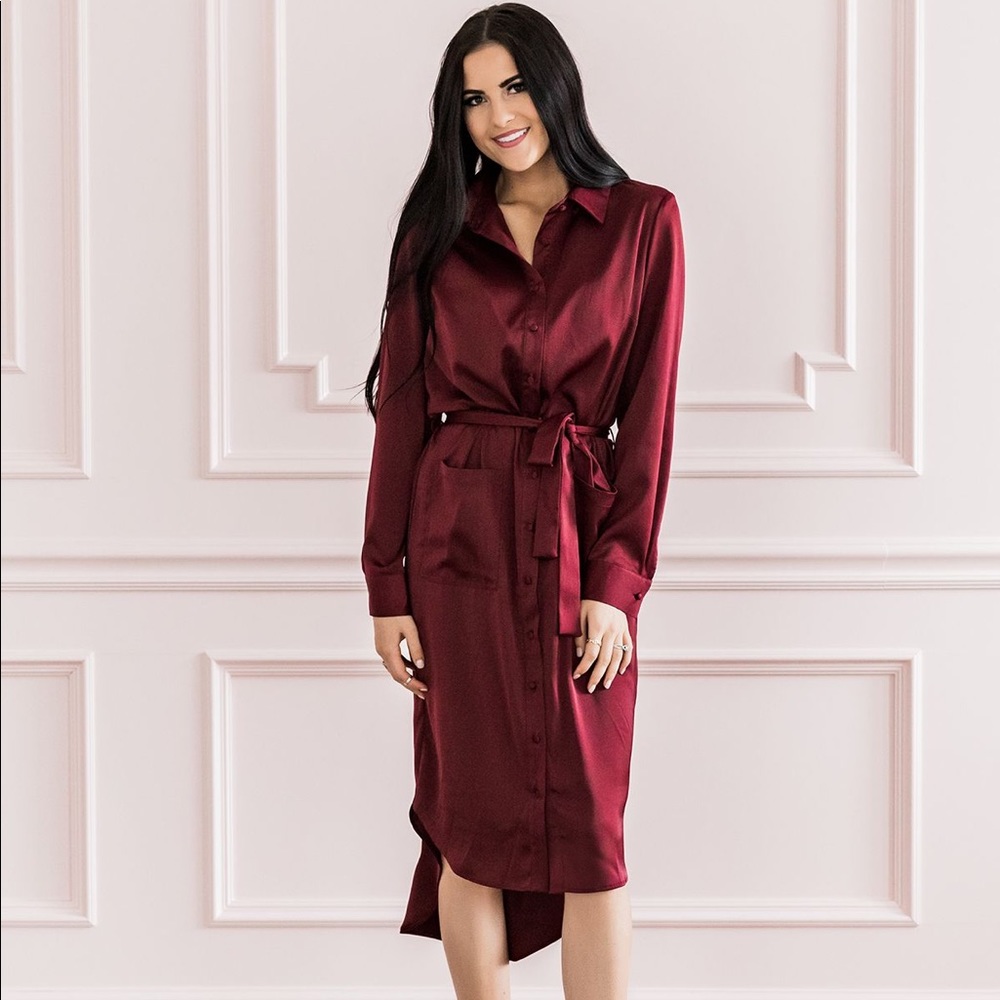 Rachel Parcell Luxe Everyday Dress in Burgundy